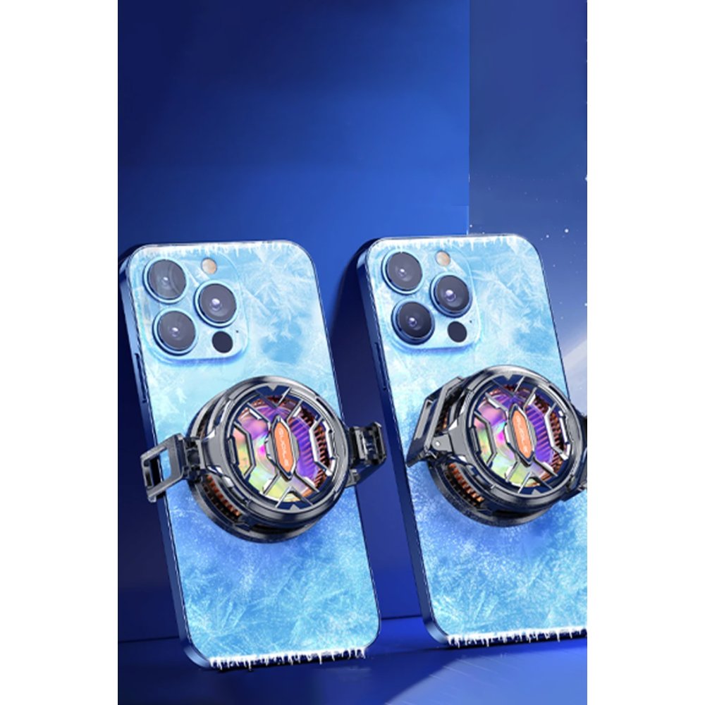  FS03 15W RGB Radyatör Telefon Soğutucu Fan - Siyah