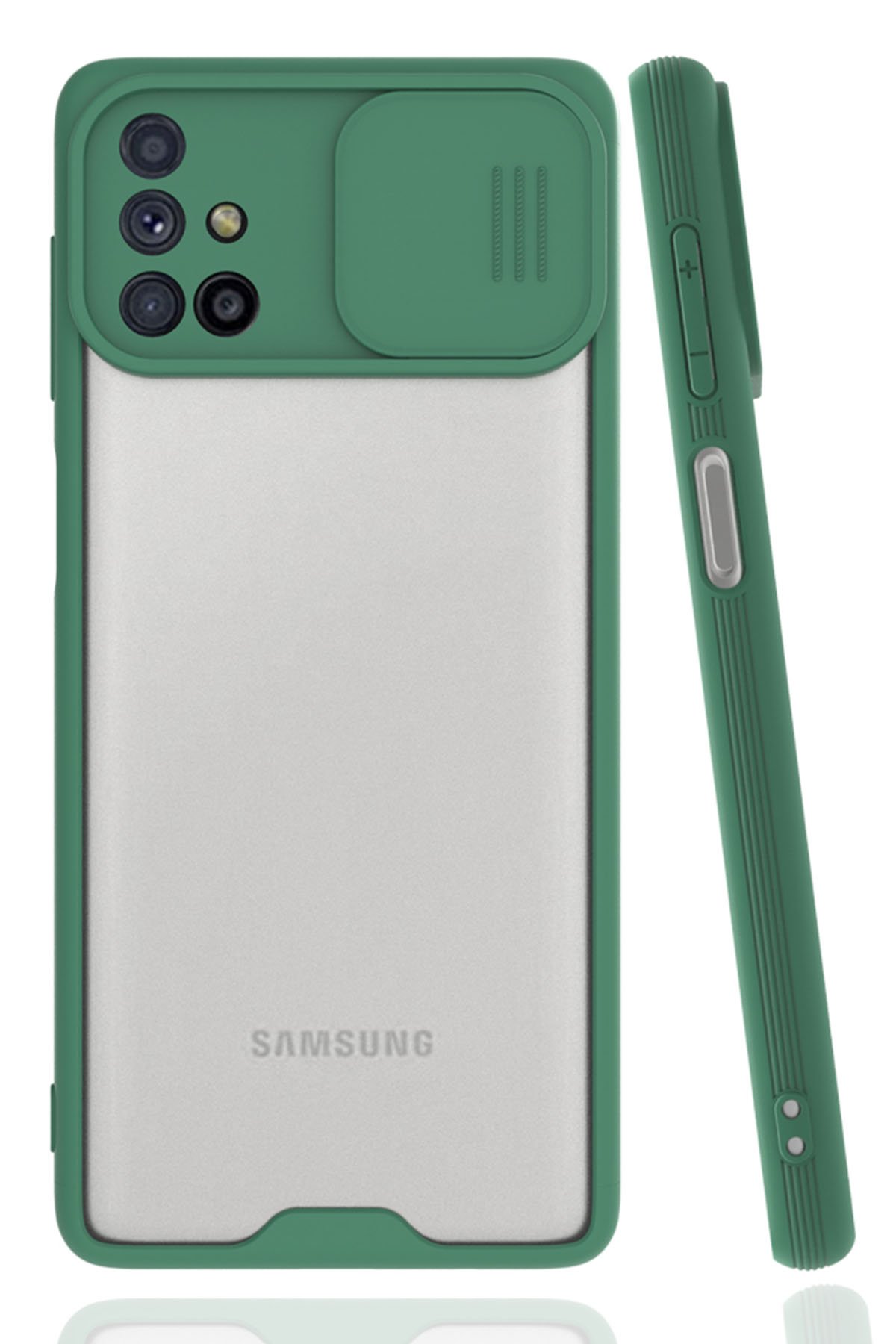  Samsung Galaxy M51 Kılıf Platin Kamera Koruma Silikon - Yeşil