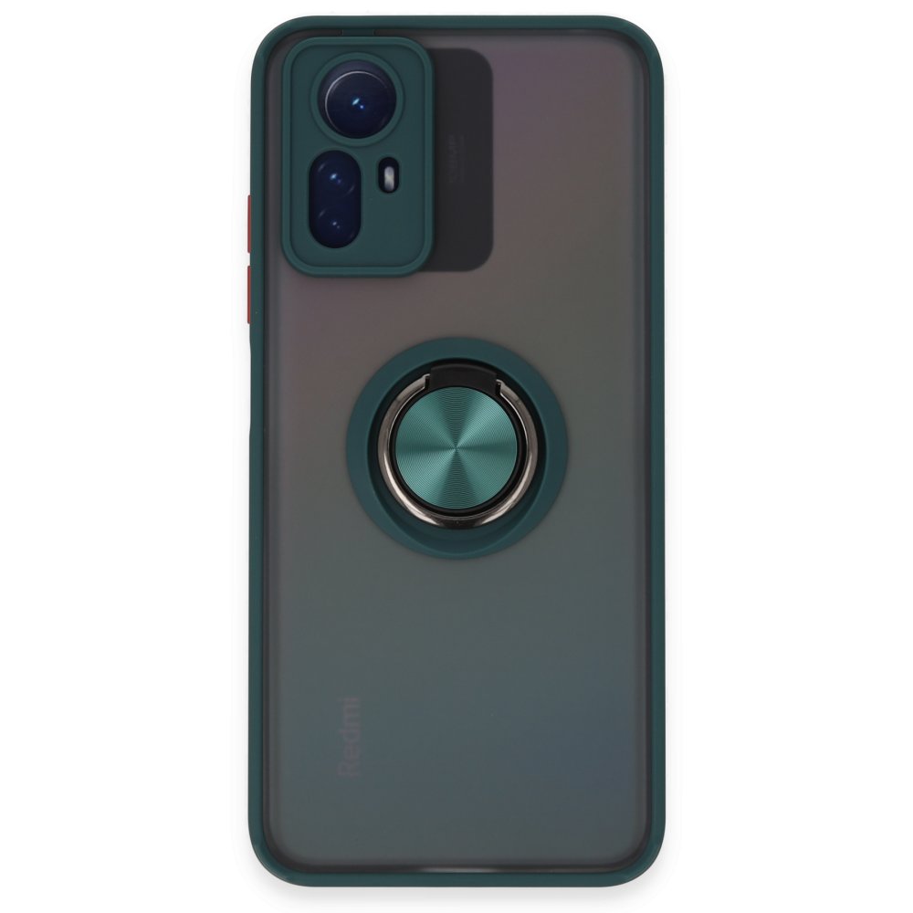 Redmi Note 12S Kılıf Montreal Yüzüklü Silikon Kapak - Yeşil Redmi Note 12S Kılıf Montreal Yüzüklü Silikon Kapak - Yeşil