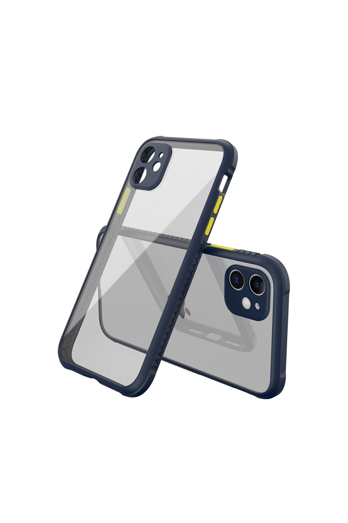  iPhone 12 Mini Kılıf Miami Şeffaf Silikon - Lacivert