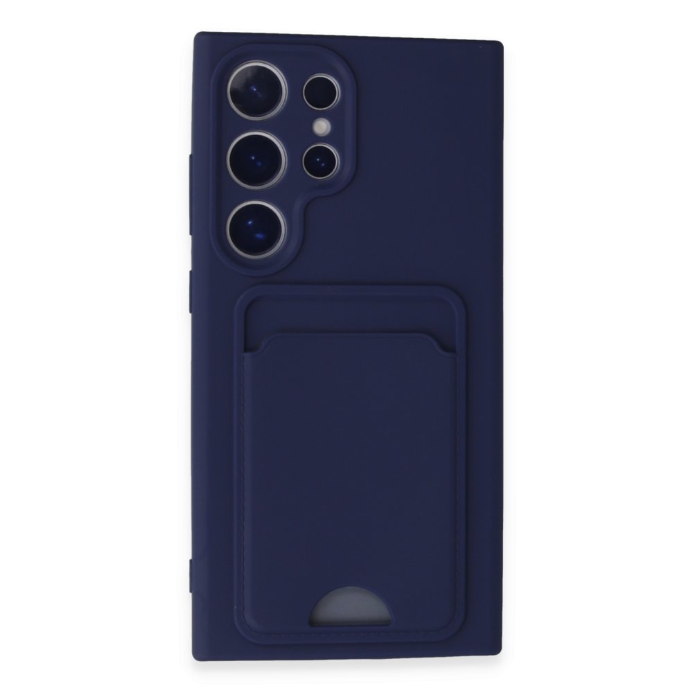  Samsung Galaxy S24 Ultra Kılıf Kelvin Kartvizitli Silikon - Lacivert
