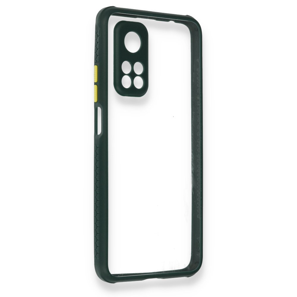  Xiaomi Mi 10T Pro Kılıf Miami Şeffaf Silikon - Koyu Yeşil