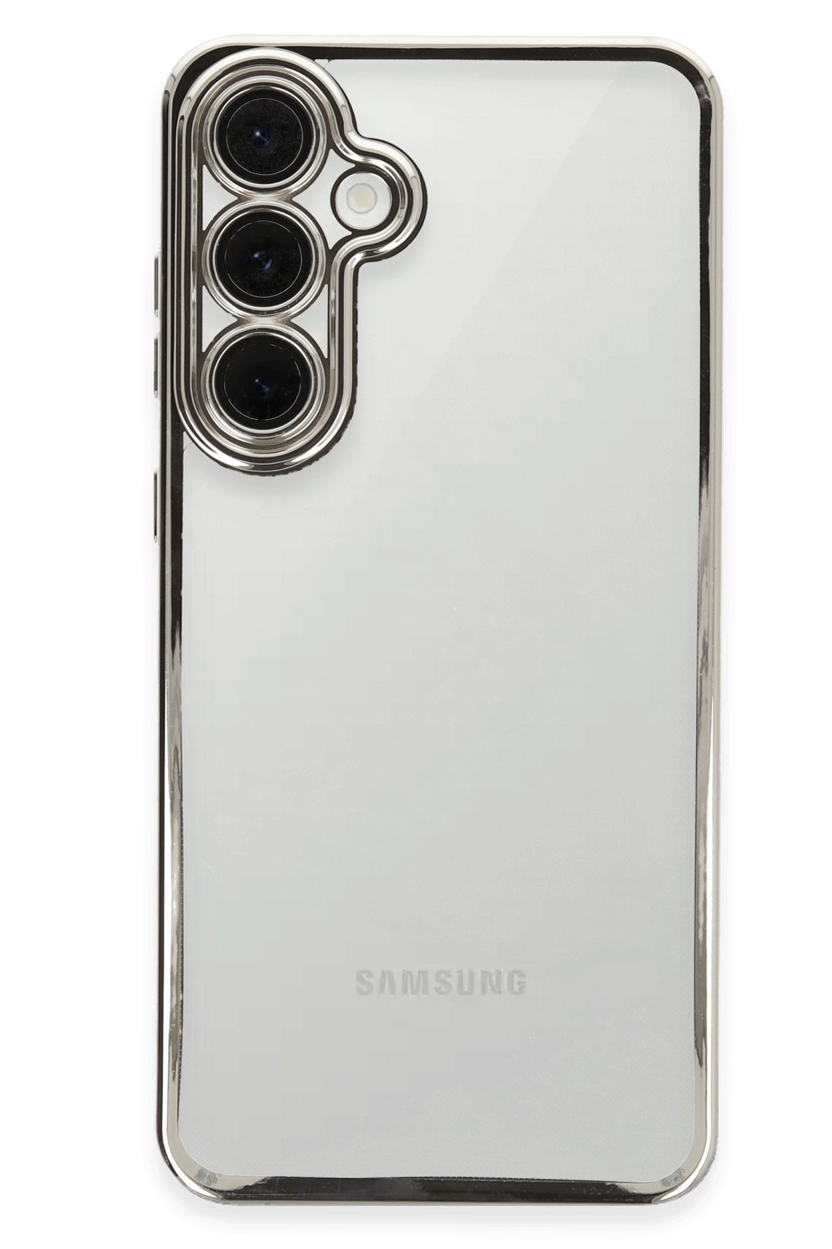  Samsung Galaxy S24 FE Kılıf Razer Lensli Silikon - Gümüş