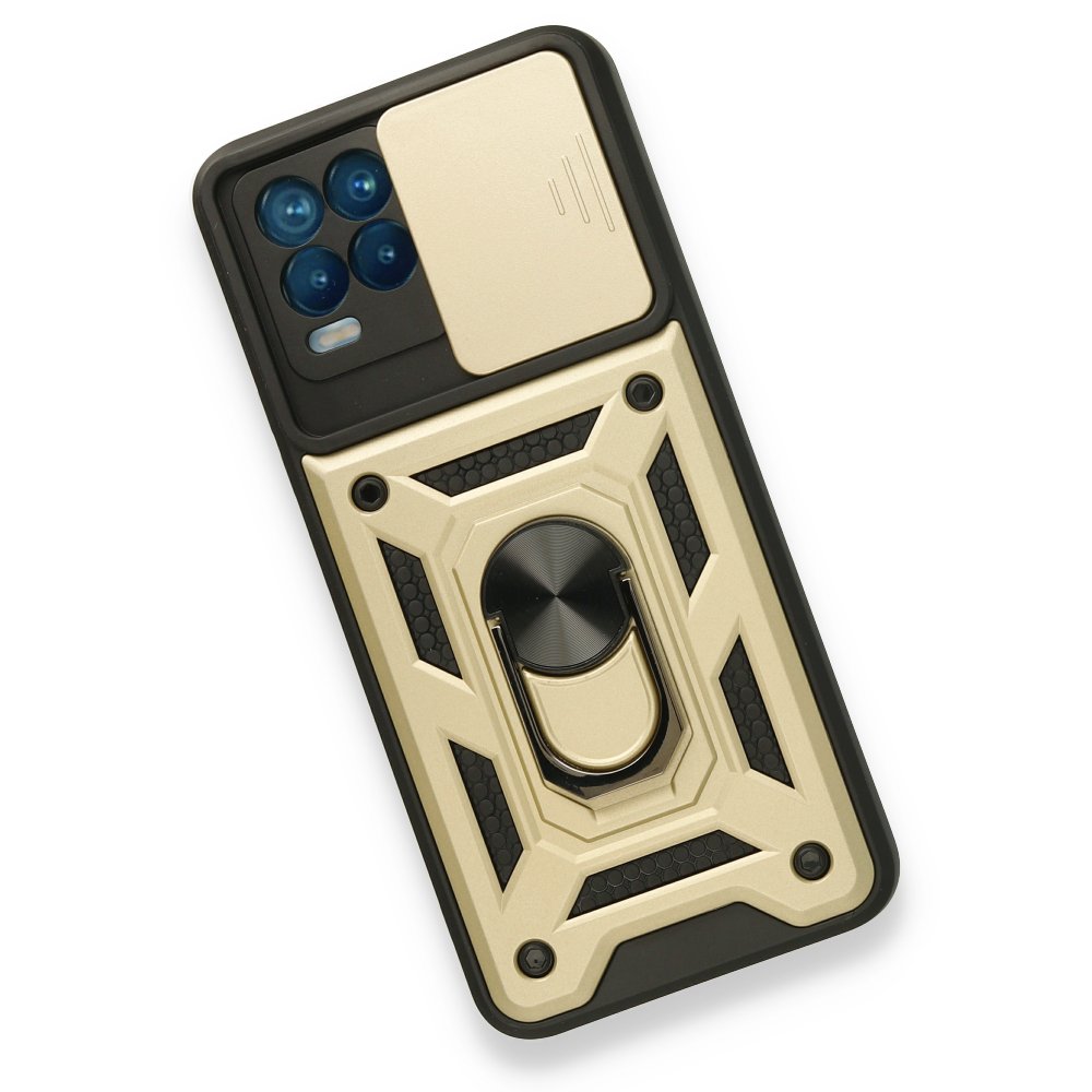 Realme 8 Kılıf Pars Lens Yüzüklü Silikon - Gold Realme 8 Kılıf Pars Lens Yüzüklü Silikon - Gold