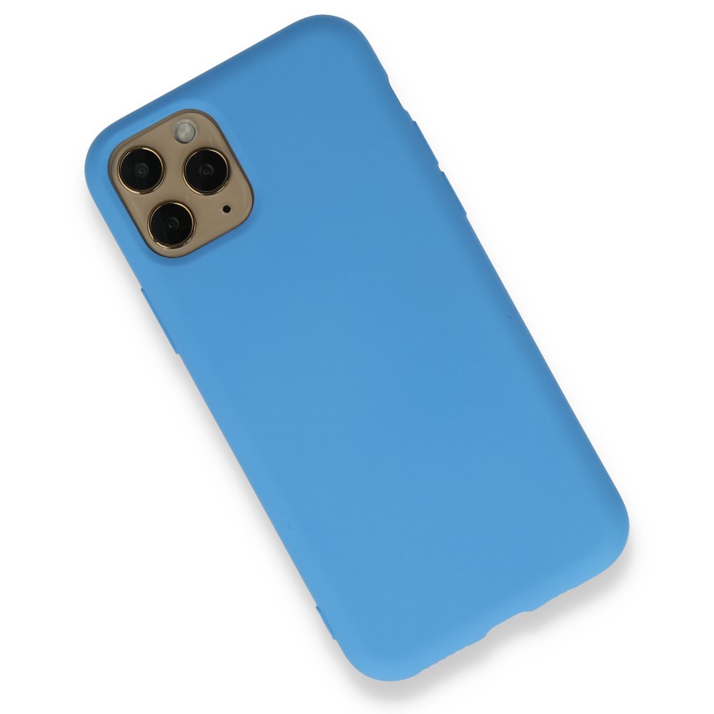 iPhone 11 Pro Kılıf Nano içi Kadife Silikon - Mavi iPhone 11 Pro Kılıf Nano içi Kadife Silikon - Mavi