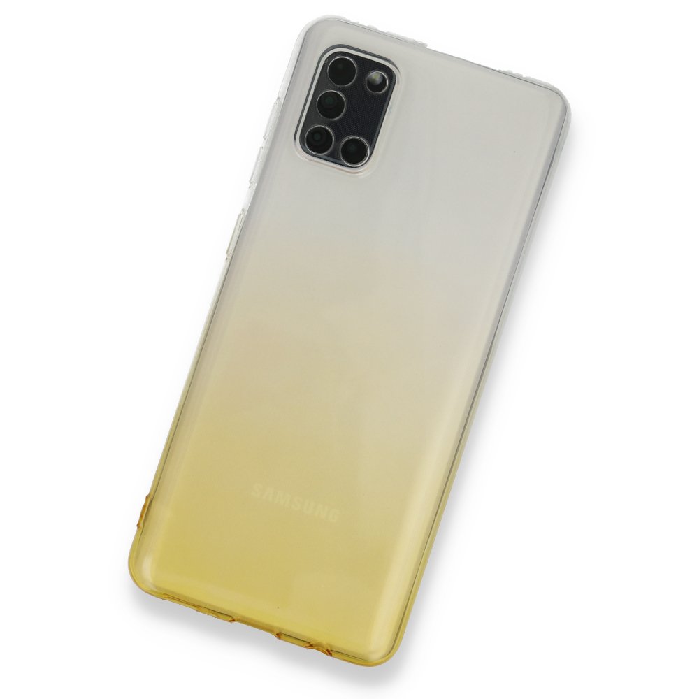  Samsung Galaxy A31 Kılıf Lüx Çift Renkli Silikon - Sarı