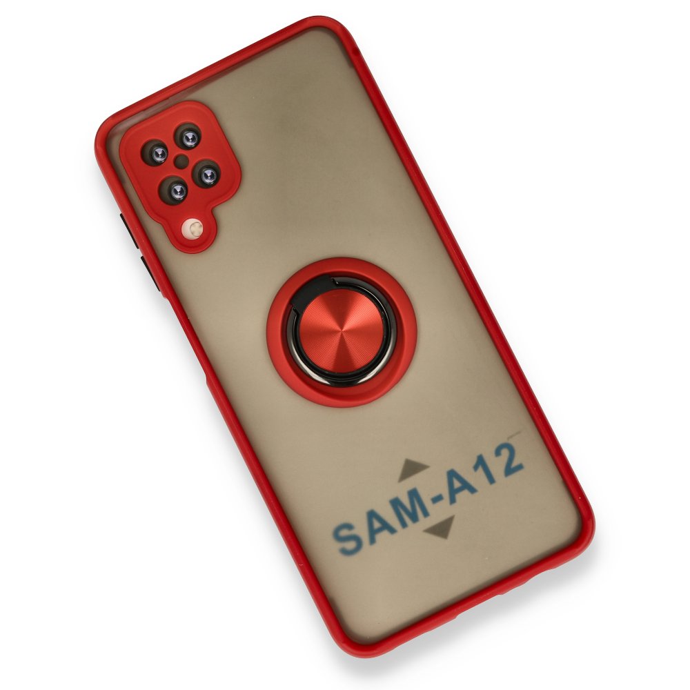 Samsung Galaxy M12 Kılıf Montreal Yüzüklü Silikon Kapak - Kırmızı Samsung Galaxy M12 Kılıf Montreal Yüzüklü Silikon Kapak - Kırmızı