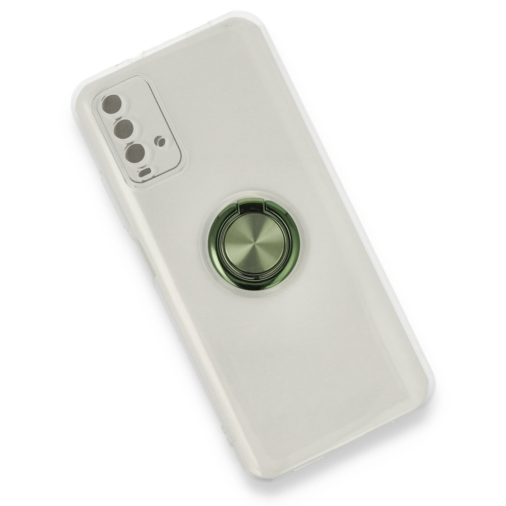 Redmi Note 9 4G Kılıf Gros Yüzüklü Silikon - Yeşil