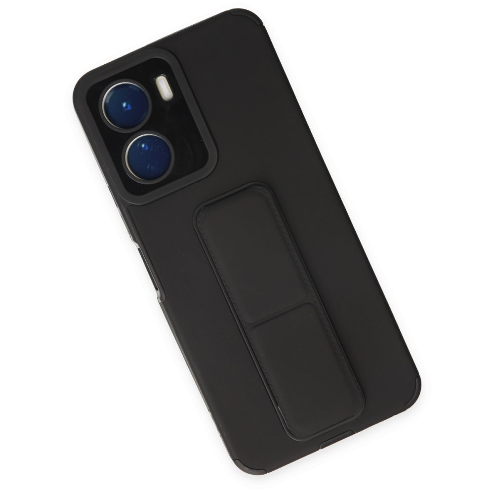 Vivo Y16 Kılıf Mega Standlı Silikon - Siyah Vivo Y16 Kılıf Mega Standlı Silikon - Siyah