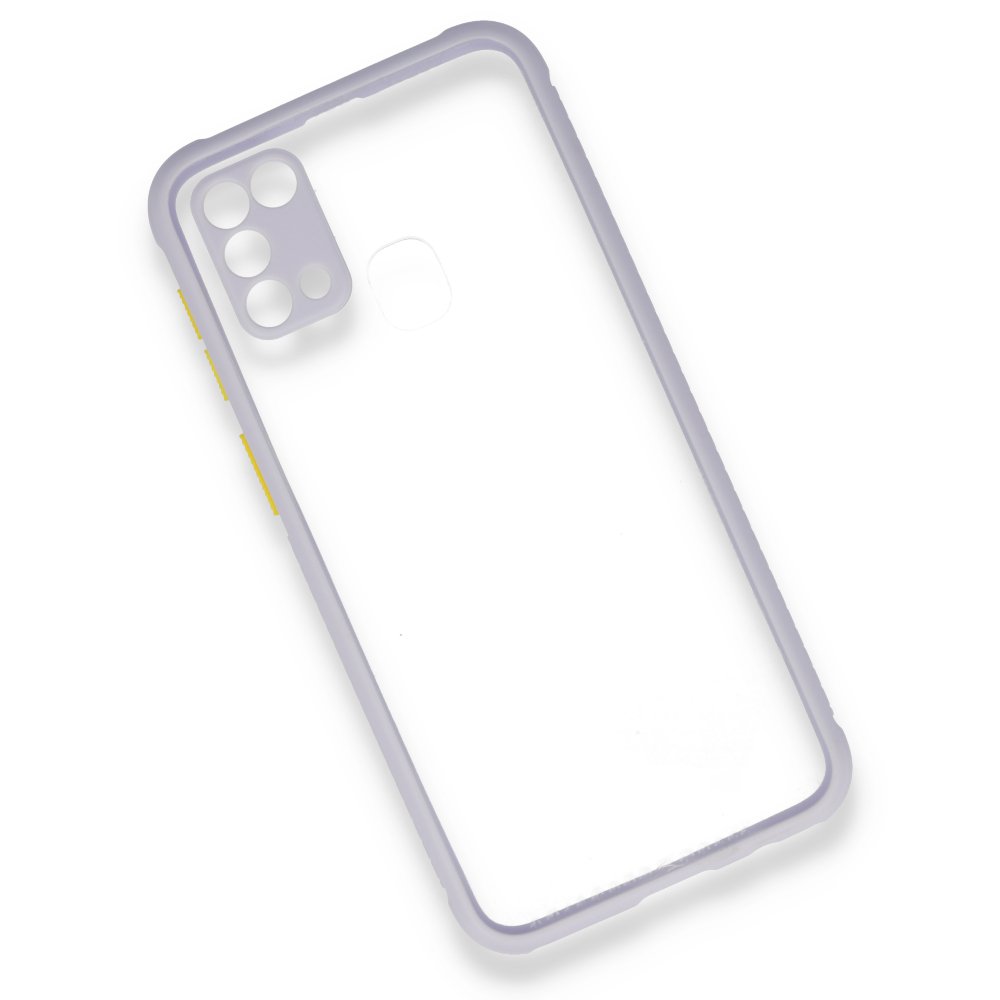  Samsung Galaxy M31 Kılıf Miami Şeffaf Silikon - Lila