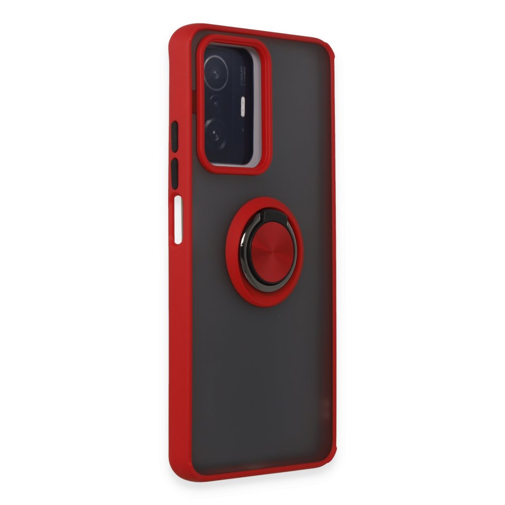  Xiaomi Mi 11T Kılıf Montreal Yüzüklü Silikon Kapak - Kırmızı