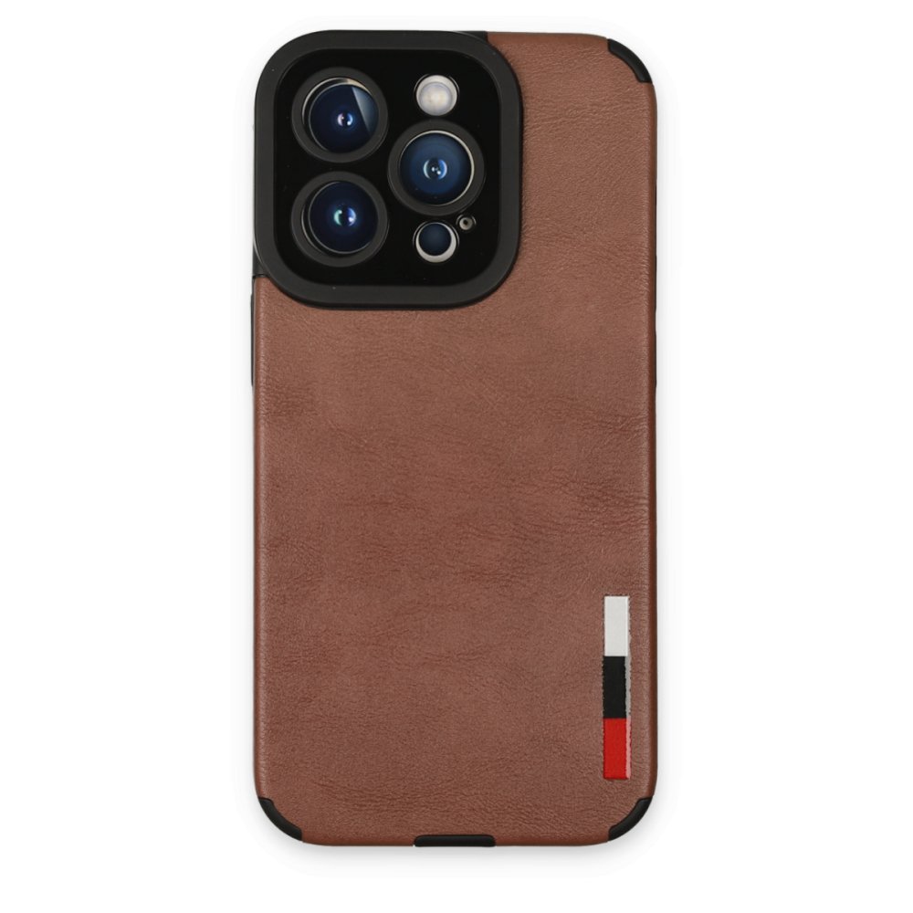  iPhone 14 Pro Kılıf Loop Deri Silikon - Kahverengi