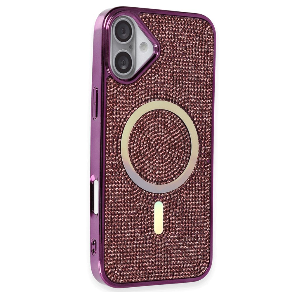 iPhone 16 Plus Kılıf Diamond Magsafe Kapak - Derin Mor  iPhone 16 Plus Kılıf Diamond Magsafe Kapak - Derin Mor