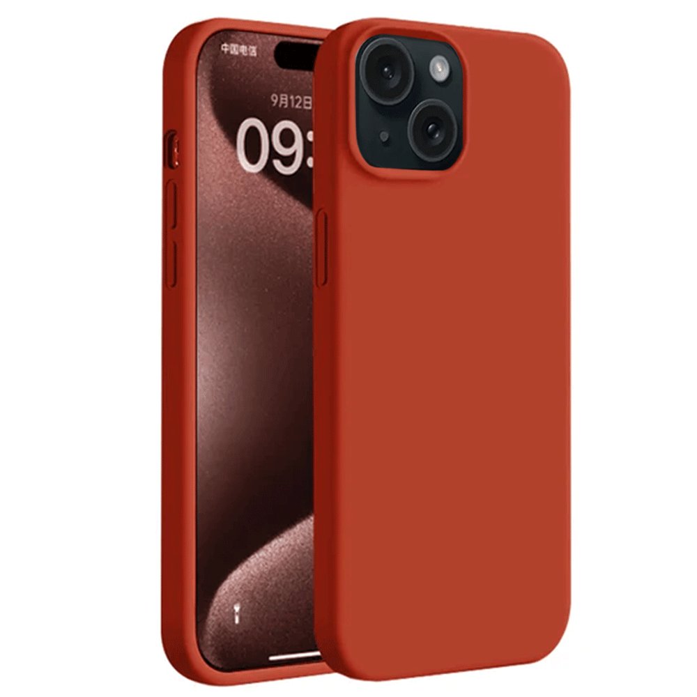  iPhone 15 Plus Kılıf First Silikon - Kırmızı