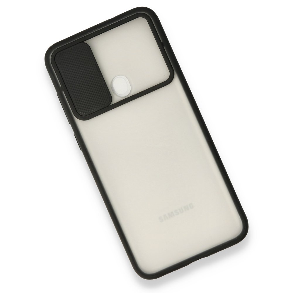  Samsung Galaxy A11 Kılıf Palm Buzlu Kamera Sürgülü Silikon - Siyah