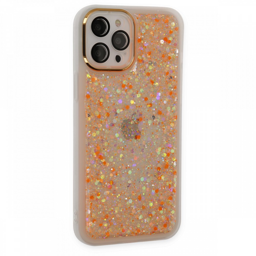  iPhone 12 Pro Max Kılıf Neon Light Silikon - Turuncu