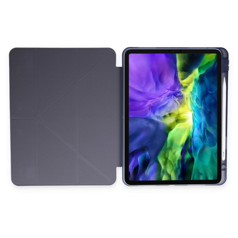  iPad Pro 12.9 (2018) Kılıf Kalemlikli Hugo Tablet Kılıfı - Lila