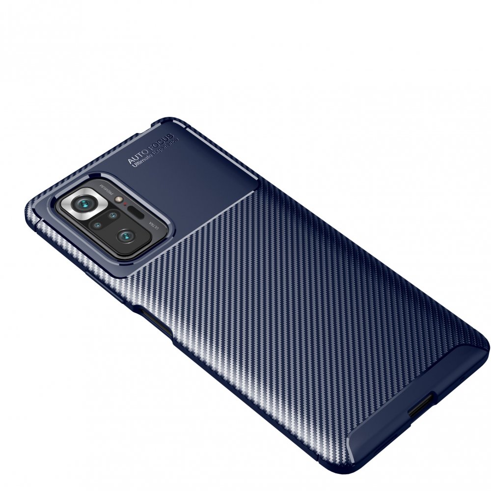 Redmi Note 10 Pro Kılıf Auto Focus Karbon Kapak - Lacivert