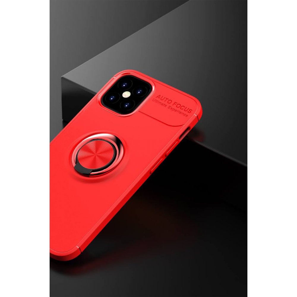 iPhone 12 Mini Kılıf Range Yüzüklü Silikon - Kırmızı  iPhone 12 Mini Kılıf Range Yüzüklü Silikon - Kırmızı