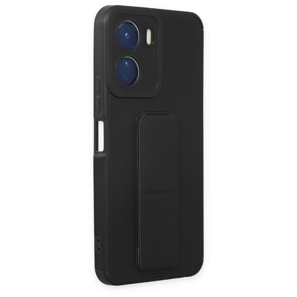 Vivo Y16 Kılıf Mega Standlı Silikon - Siyah Vivo Y16 Kılıf Mega Standlı Silikon - Siyah