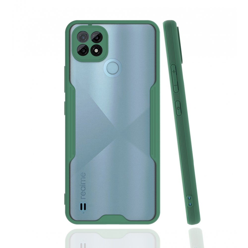  Realme C21 Kılıf Platin Silikon - Yeşil