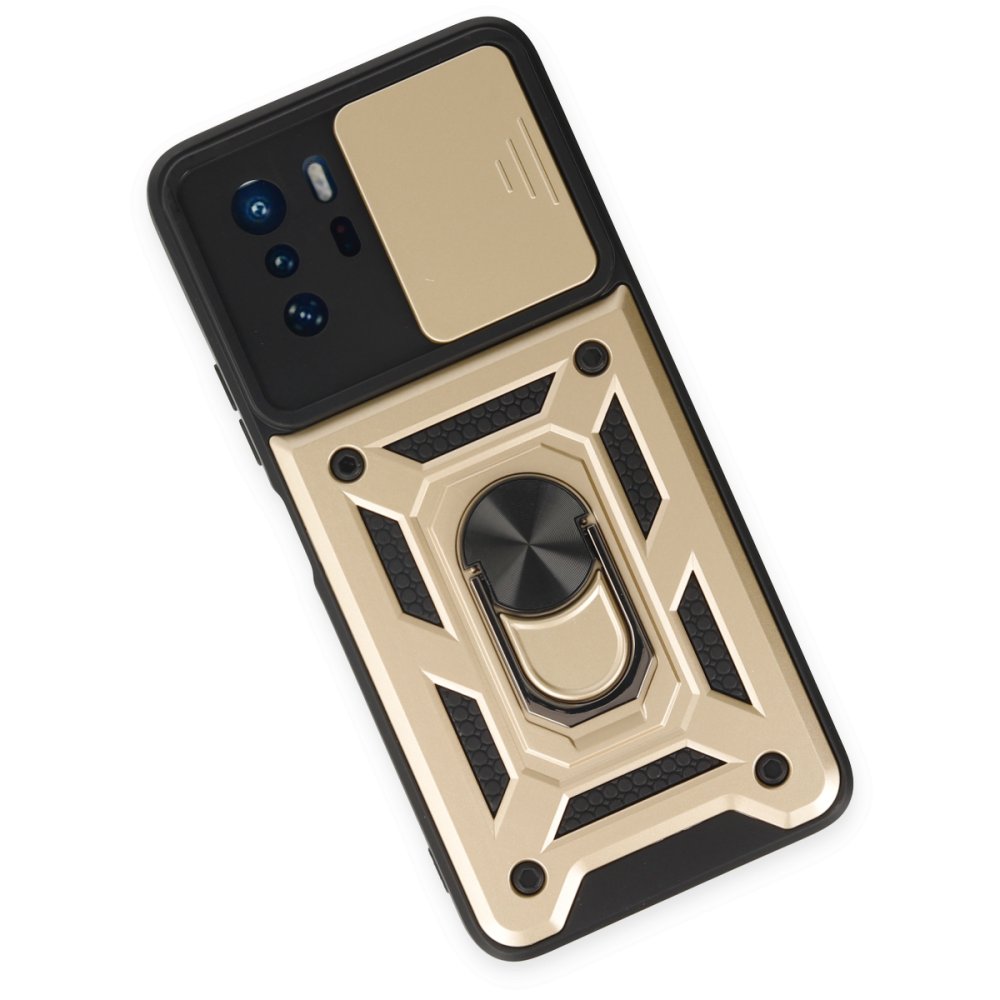  Xiaomi Poco X3 GT Kılıf Pars Lens Yüzüklü Silikon - Gold