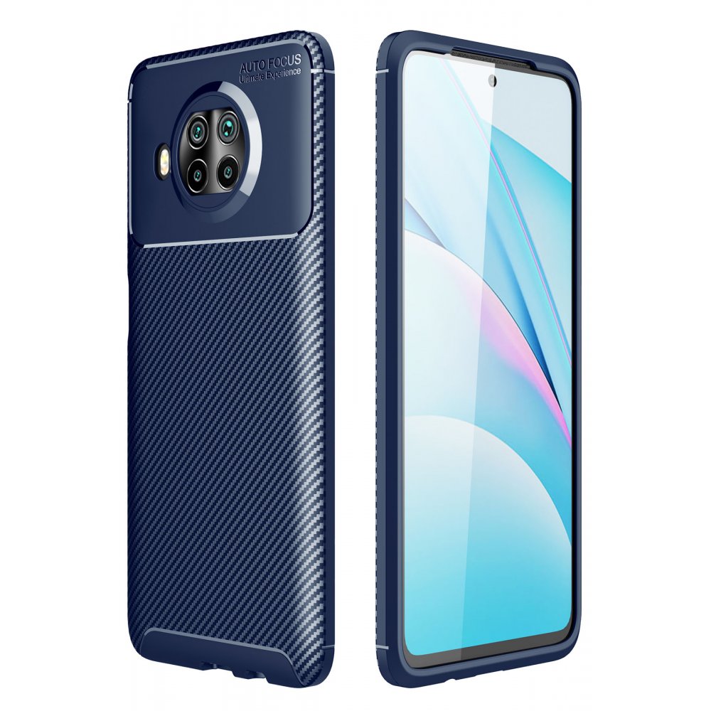 Xiaomi Mi 10T Lite Kılıf Auto Focus Karbon Kapak - Lacivert  Xiaomi Mi 10T Lite Kılıf Auto Focus Karbon Kapak - Lacivert