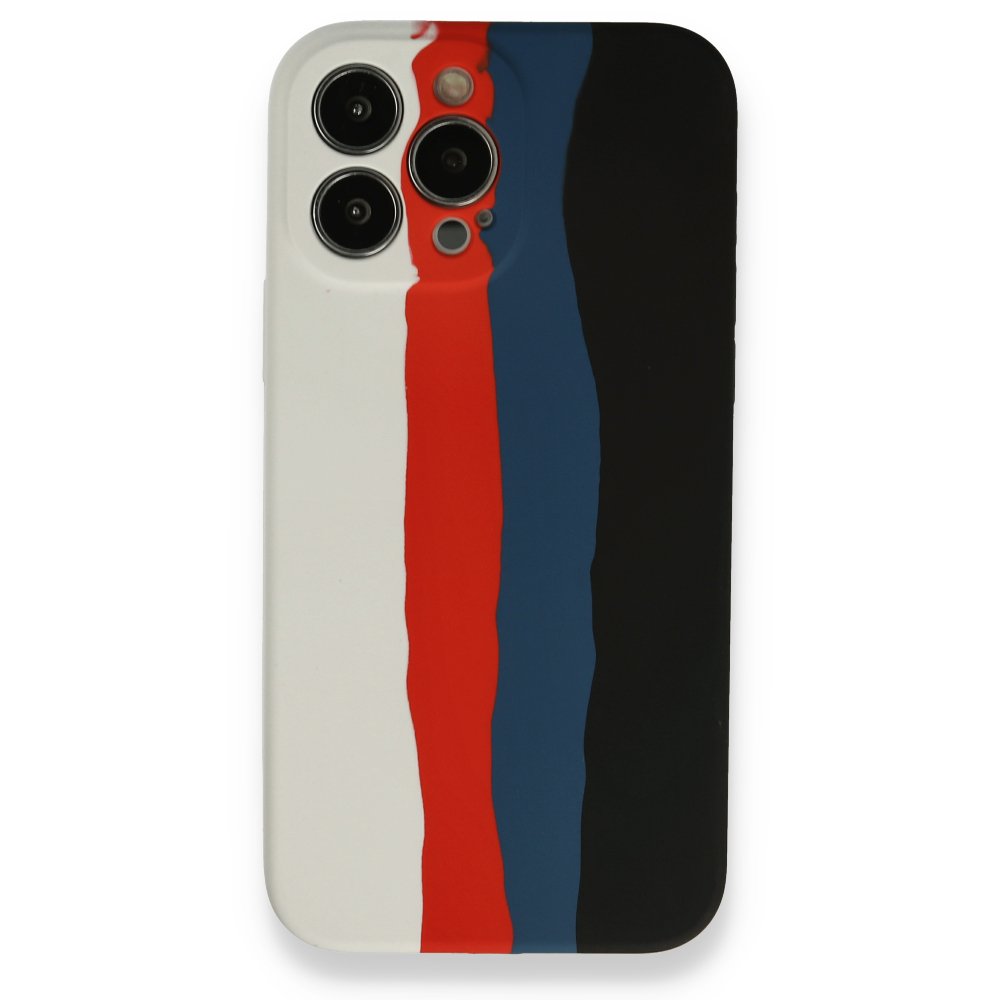 iPhone 13 Pro Kılıf Ebruli Lansman Silikon - Beyaz-Siyah  iPhone 13 Pro Kılıf Ebruli Lansman Silikon - Beyaz-Siyah