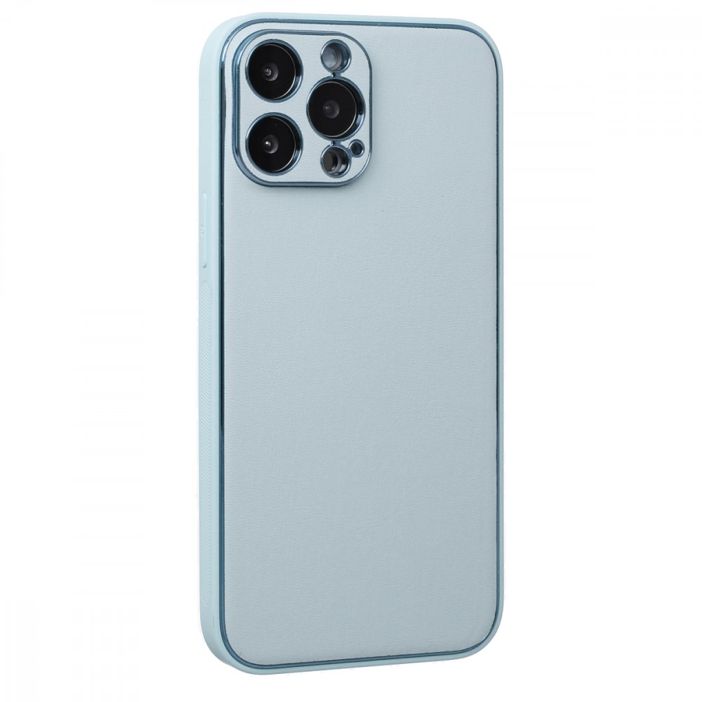  iPhone 13 Pro Max Kılıf Coco Deri Silikon Kapak - Turkuaz