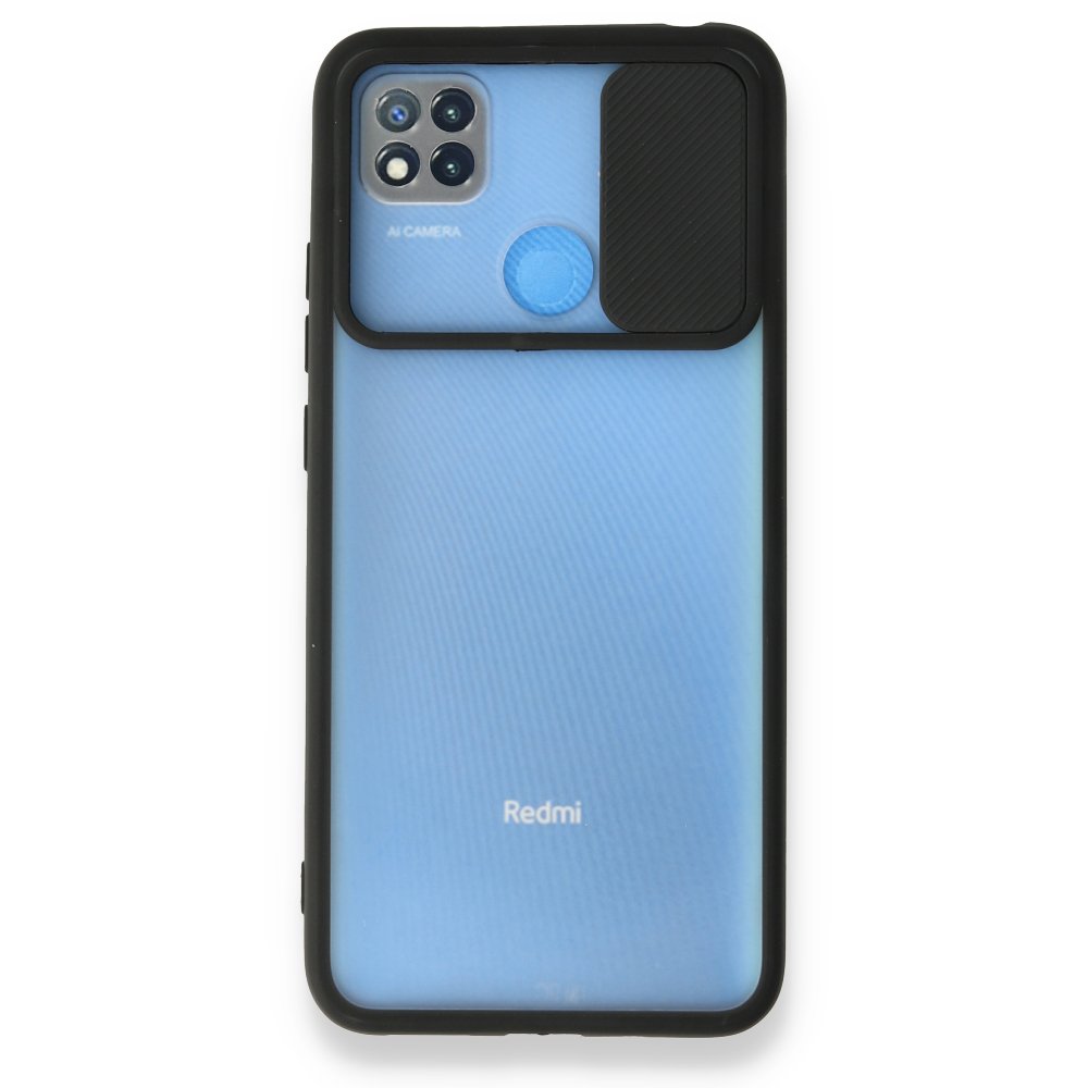 Redmi 9C Kılıf Palm Buzlu Kamera Sürgülü Silikon - Siyah