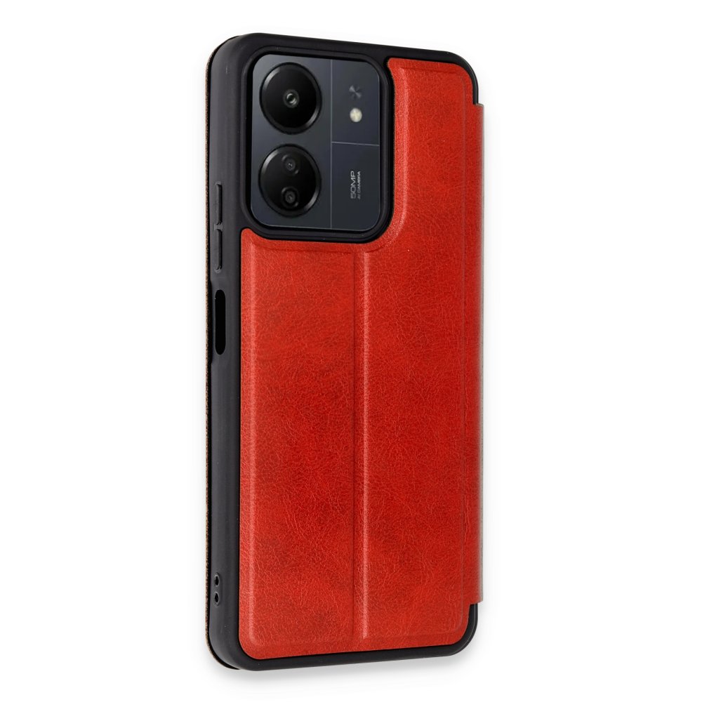  Xiaomi Poco C65 Kılıf Flip Cover - Kırmızı