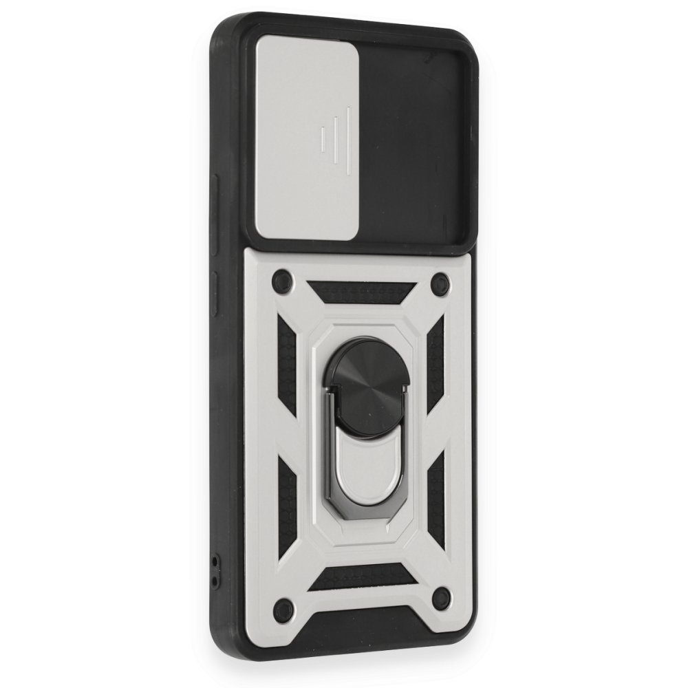  Xiaomi Mi 12T Kılıf Pars Lens Yüzüklü Silikon - Gümüş