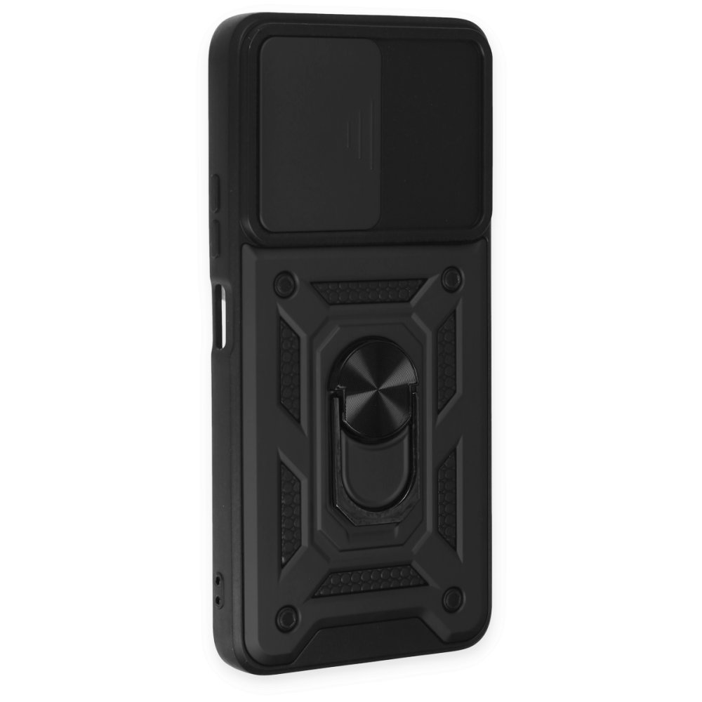  Xiaomi Poco X3 GT Kılıf Pars Lens Yüzüklü Silikon - Siyah