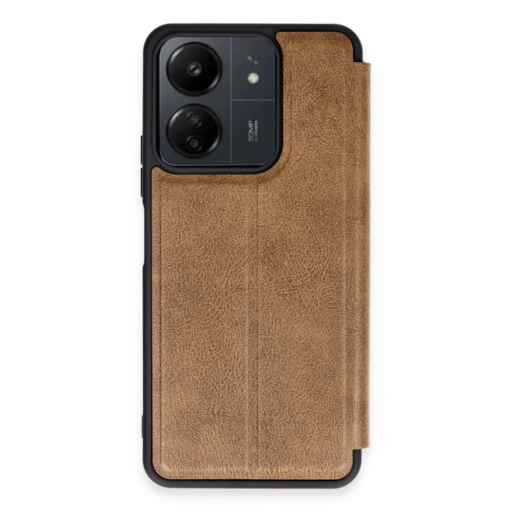  Xiaomi Poco C65 Kılıf Flip Cover - Taba