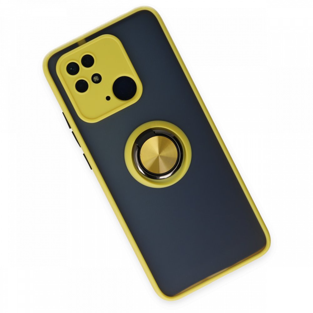 Xiaomi Poco C40 Kılıf Montreal Yüzüklü Silikon Kapak - Sarı Xiaomi Poco C40 Kılıf Montreal Yüzüklü Silikon Kapak - Sarı
