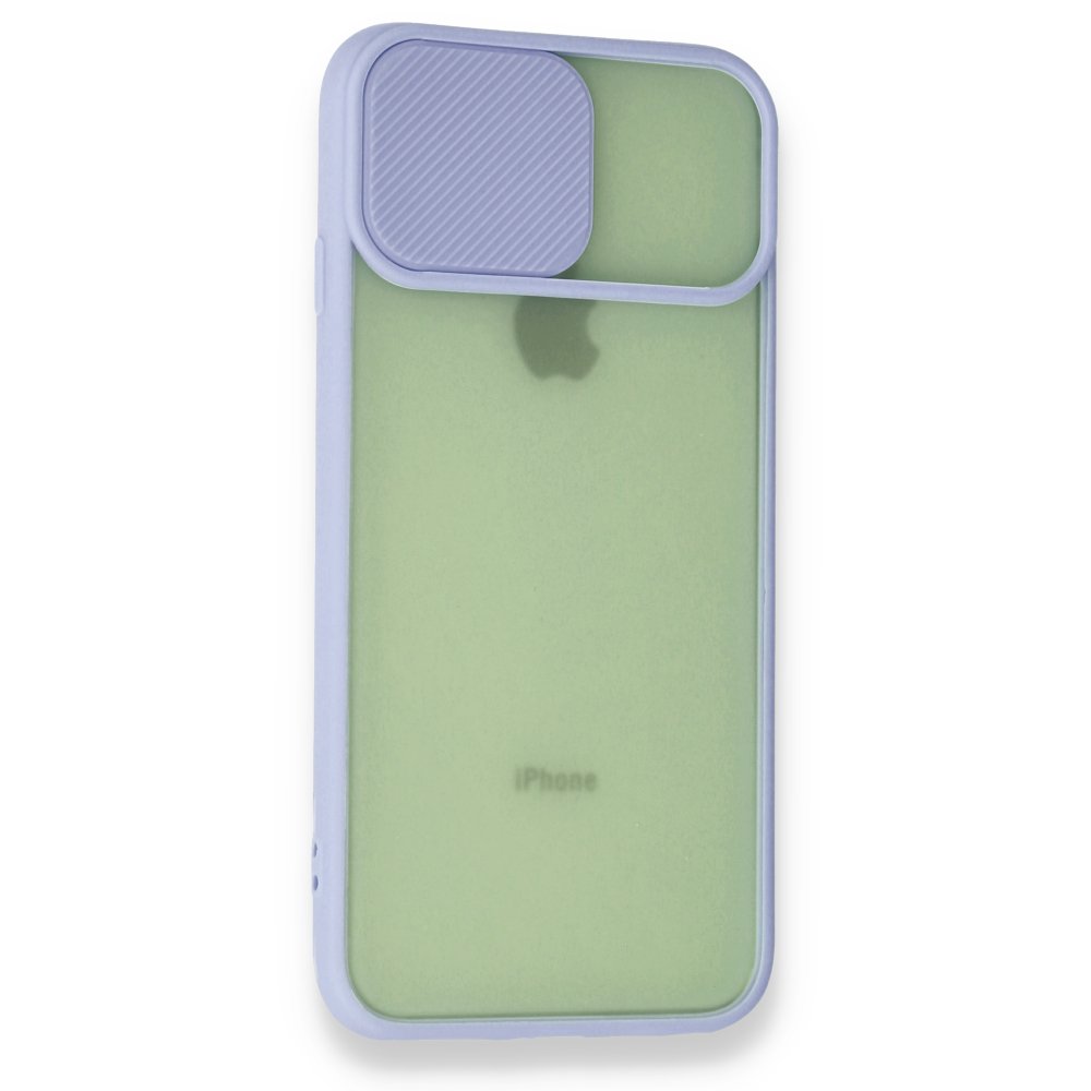 iPhone SE 2020 Kılıf Palm Buzlu Kamera Sürgülü Silikon - Lila iPhone SE 2020 Kılıf Palm Buzlu Kamera Sürgülü Silikon - Lila