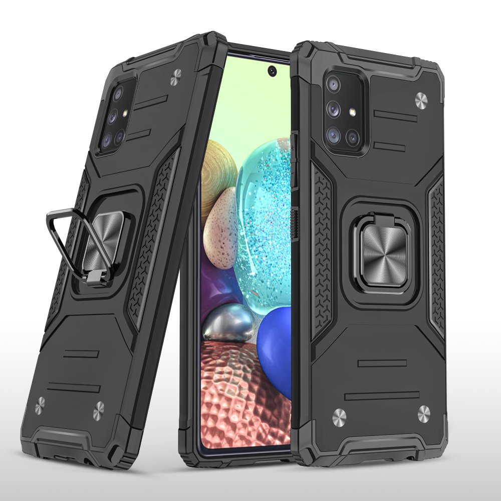  Samsung Galaxy A71 Kılıf Zegna Yüzüklü Silikon Kapak - Siyah