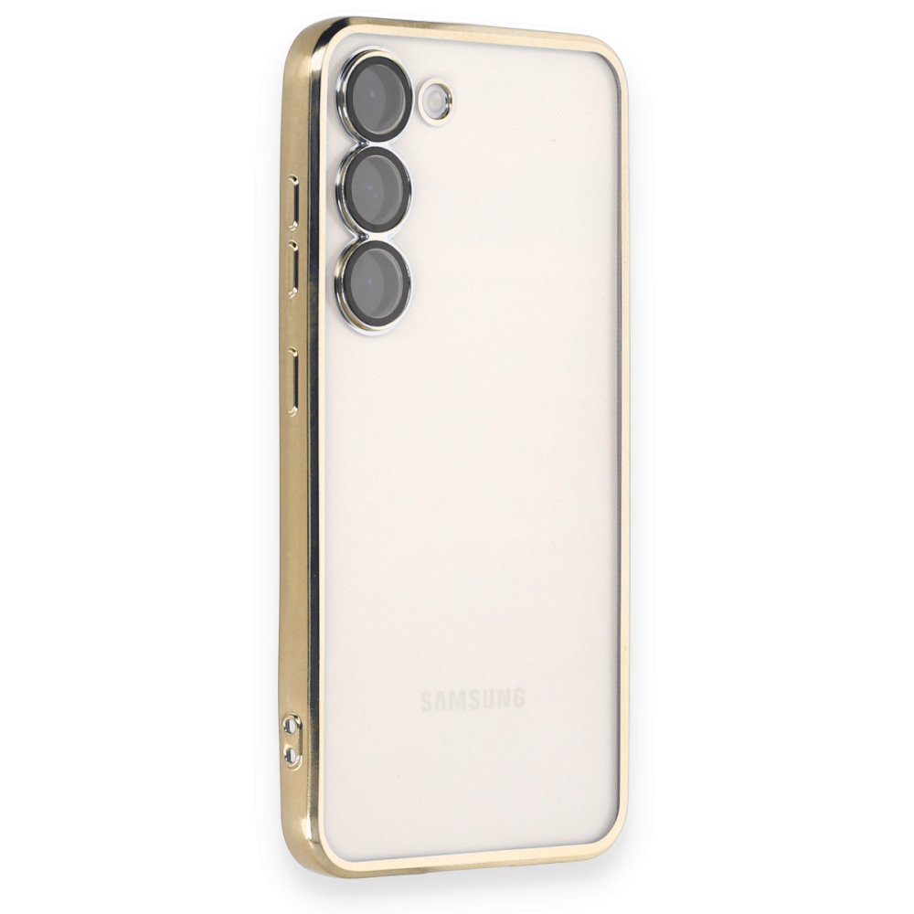  Samsung Galaxy S23 Plus Kılıf Razer Lensli Silikon - Gold