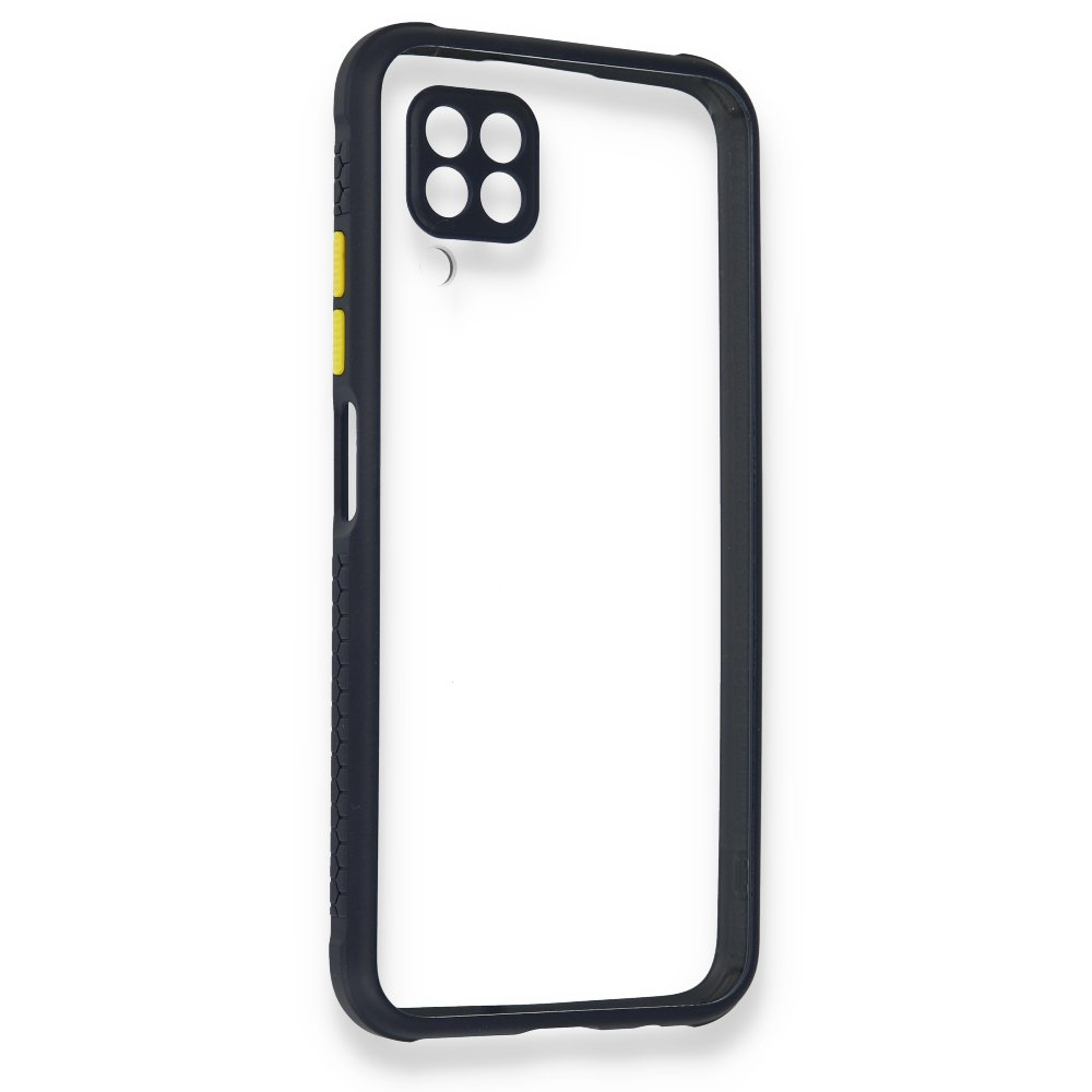 Huawei P40 Lite Kılıf Miami Şeffaf Silikon - Lacivert  Huawei P40 Lite Kılıf Miami Şeffaf Silikon - Lacivert