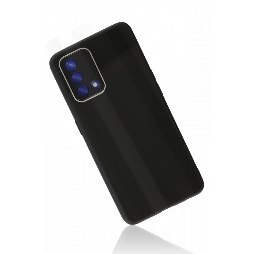 Oppo A74 4G Kılıf Glass Kapak - Siyah  Oppo A74 4G Kılıf Glass Kapak - Siyah