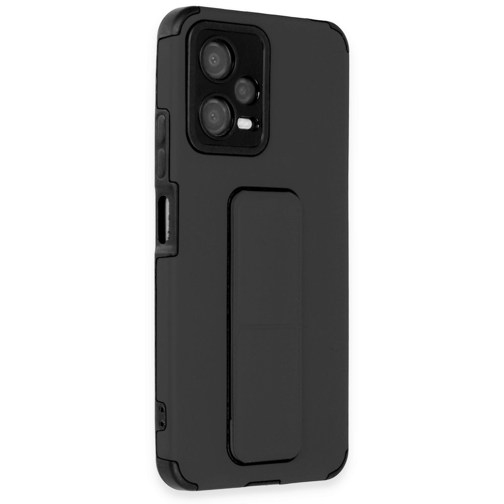  Xiaomi Poco X5 5G Kılıf Mega Standlı Silikon - Siyah