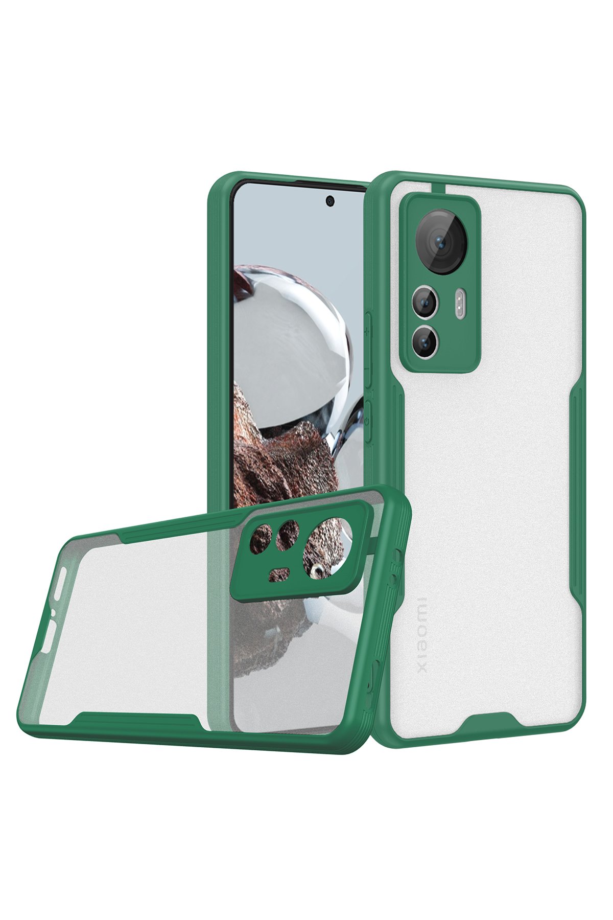  Xiaomi Mi 12T Kılıf Platin Silikon - Yeşil