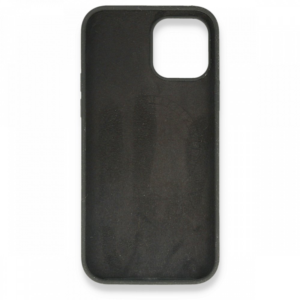  iPhone 12 Mini Kılıf Magneticsafe Lansman Silikon Kapak - Siyah