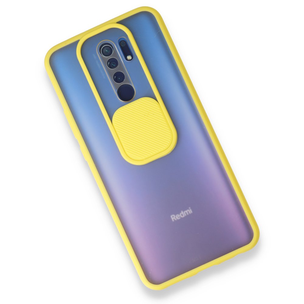 Redmi 9 Kılıf Palm Buzlu Kamera Sürgülü Silikon - Sarı Redmi 9 Kılıf Palm Buzlu Kamera Sürgülü Silikon - Sarı