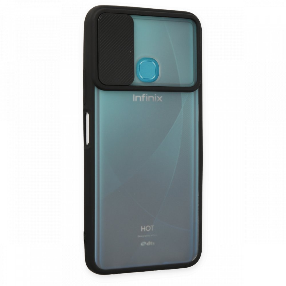  İnfinix Hot 9 Kılıf Palm Buzlu Kamera Sürgülü Silikon - Siyah