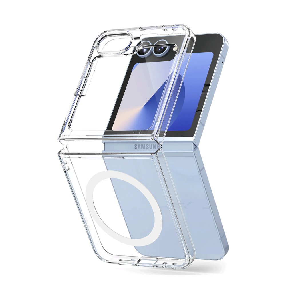  Samsung Galaxy Z Flip 6 Kılıf Magneticsafe Şeffaf Silikon - Şeffaf