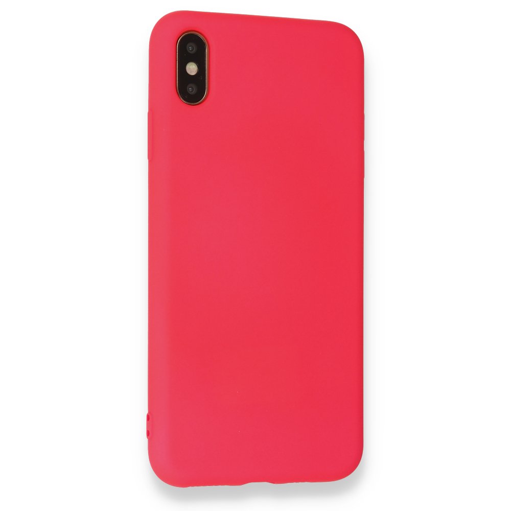  iPhone XS Max Kılıf Nano içi Kadife Silikon - Koyu Pembe