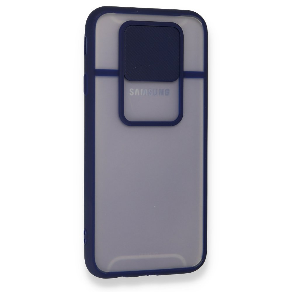  Samsung Galaxy J7 Pro / J730 Kılıf Palm Buzlu Kamera Sürgülü Silikon - Lacivert