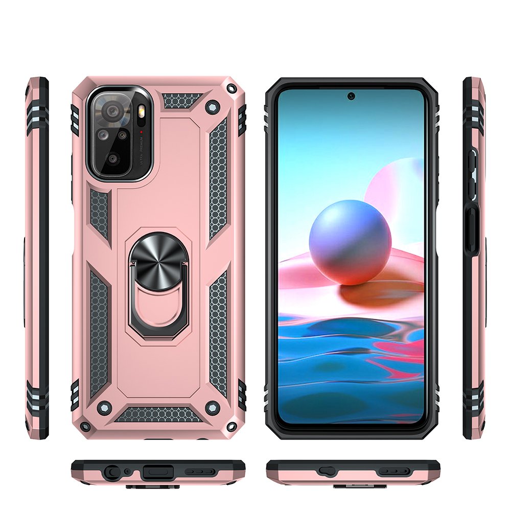 Redmi Note 10S Kılıf Sofya Yüzüklü Silikon Kapak - Rose