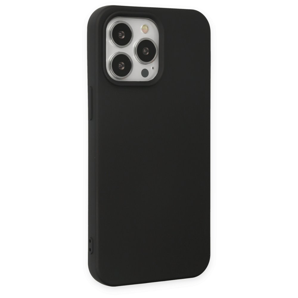  iPhone 15 Pro Kılıf Nano içi Kadife Silikon - Siyah